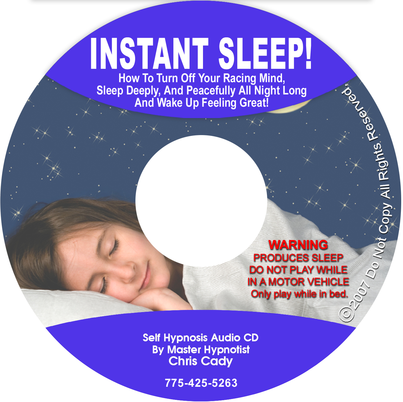 insomnia instant sleep hypnosis CD mp3  label 